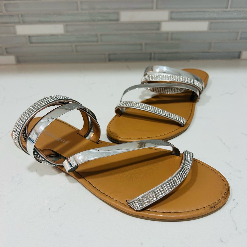 Glamorous Silver Rhinestone Sandals by Madden Girl